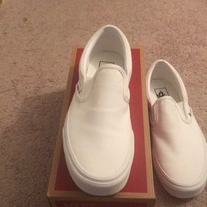 White Slip On Vans
